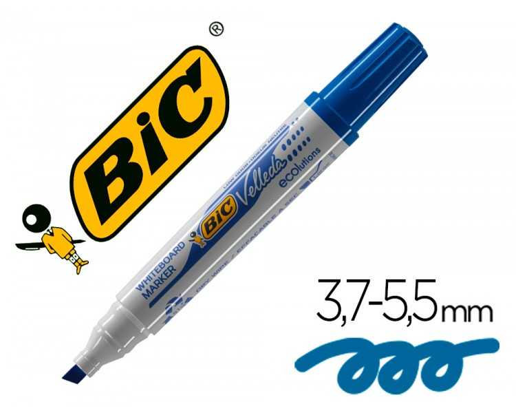 Rotulador bic velleda para pizarra azul punta biselada 5,9 mm