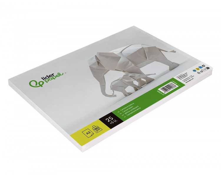 Cartulina liderpapel a3 180g/m2 blanco paquete de 25+5 hojas en carpeta dossier transparente con cierre