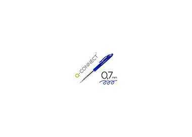 Boligrafo q-connect retractil con clip diseño fino tinta aceite 0,7 mm color azul Boligrafo q-connect retractil con clip diseño fino tinta aceite 0,7 mm color azul