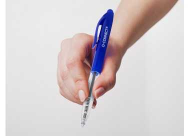 Boligrafo q-connect retractil con clip diseño fino tinta aceite 0,7 mm color azul Boligrafo q-connect retractil con clip diseño fino tinta aceite 0,7 mm color azul