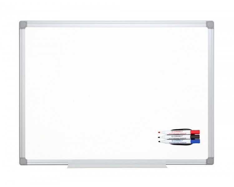 Borrador q-connect magnetico con rotulador negro rojo y azul para pizarra blanca