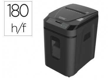 Destructora de documentos q-connect capacidad corte 180 h auto / 10 h manual destruye grapas clips y tarjetas