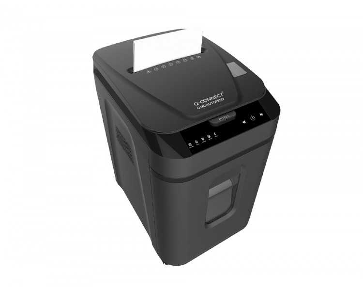 Destructora de documentos q-connect capacidad corte 180 h auto / 10 h manual destruye grapas clips y tarjetas