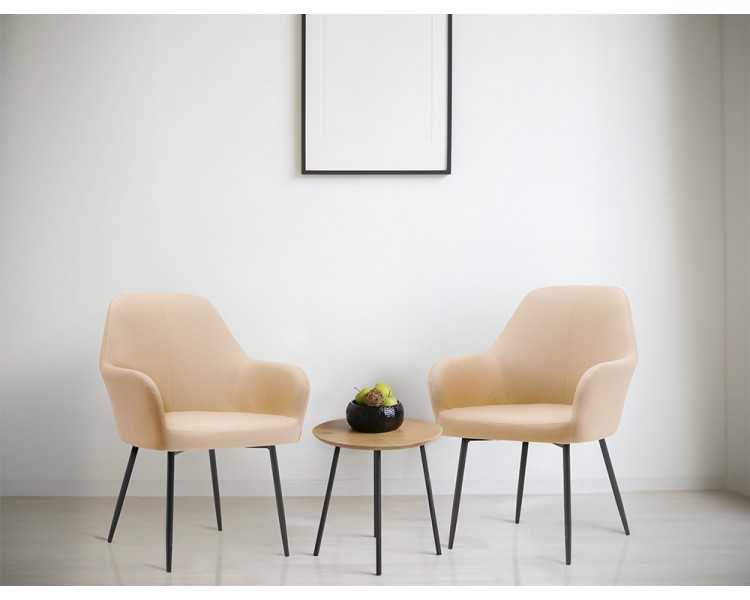 Silla q-connect confidente siemione base metalica alt max 820 anc 570 prof 580 color marron arena