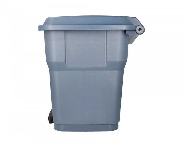 Papelera contenedor q-connect plastico con tapa y pedal 30 litros gris 395x395x420 mm