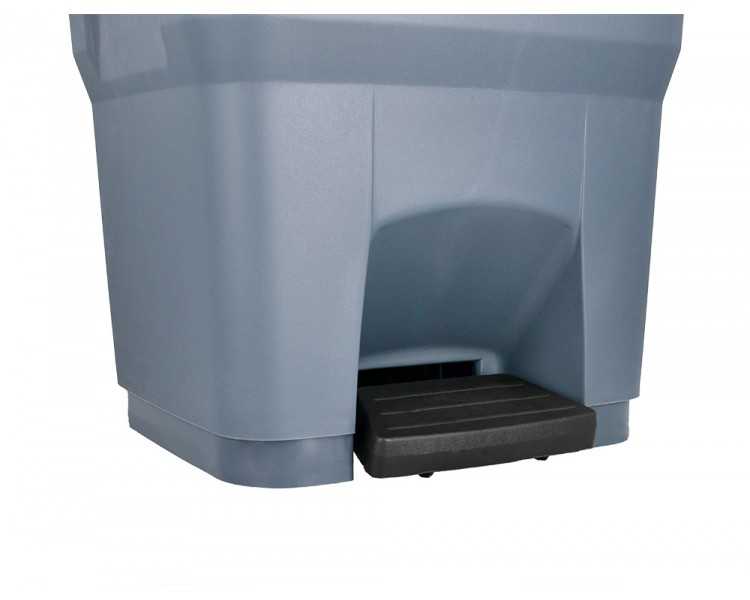 Papelera contenedor q-connect plastico con tapa y pedal 30 litros gris 395x395x420 mm