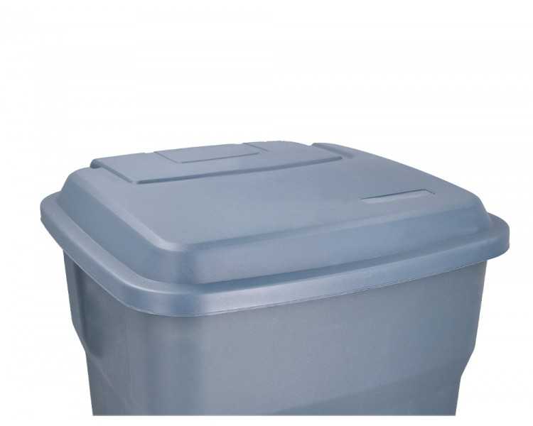 Papelera contenedor q-connect plastico con tapa y pedal 30 litros gris 395x395x420 mm