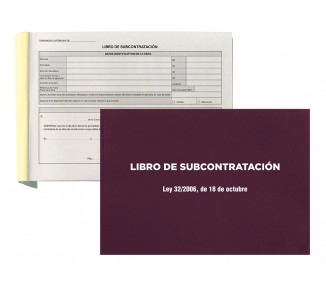 Libro liderpapel subcontratacion folio juego de 10 hojas autocopiativas
