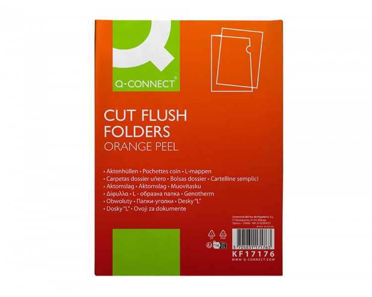 Carpeta q-connect dossier uñero plastico folio transparente 110 micras