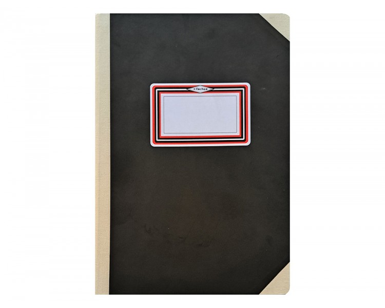Libro cartone cosido fernandes flecha din a6+ rayado horizontal 100 hojas 100 gr negro