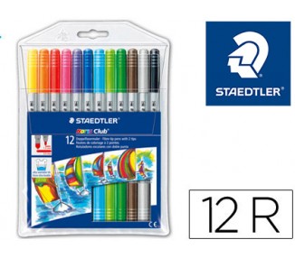 Rotulador staedtler noris club doble punta caja de 12 unidades colores surtidos