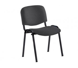 Silla rocada confidente estructura metalica tapizada en tela ignifuga negra 57x81x48 cm