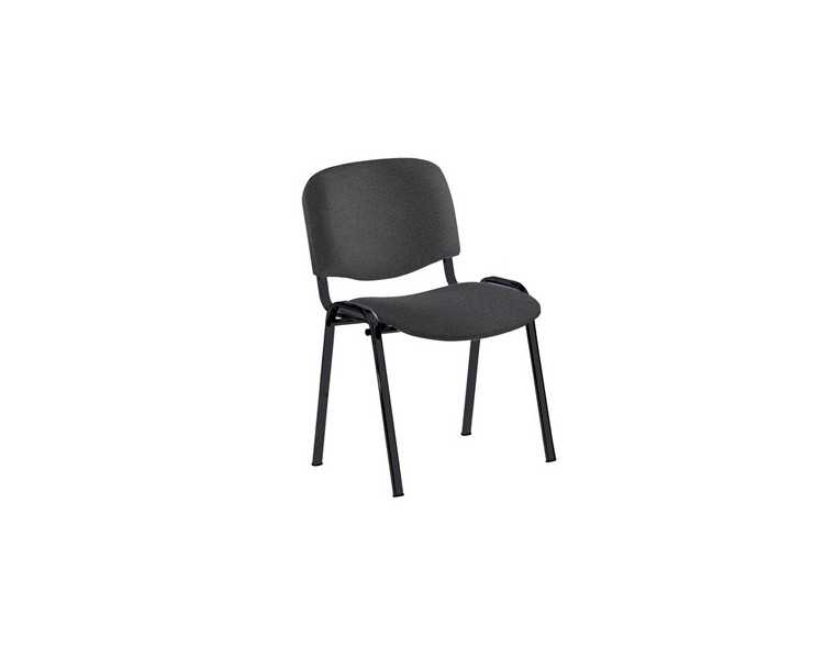 Silla rocada confidente estructura metalica tapizada en tela ignifuga negra 57x81x48 cm