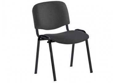 Silla rocada confidente estructura metalica tapizada en tela ignifuga negra 57x81x48 cm