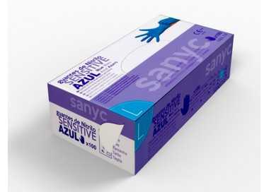 Guantes de nitrilo desechable sensitive sin polvo talla l grande color azul caja de 100 unidades Guantes de nitrilo desechable sensitive sin polvo talla l grande color azul caja de 100 unidades