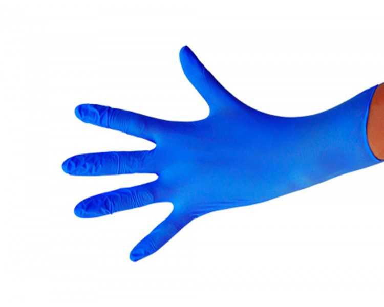 Guantes de nitrilo desechable sensitive sin polvo talla l grande color azul caja de 100 unidades