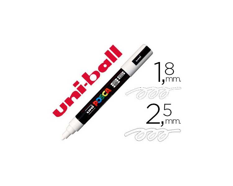 Rotulador uni posca marcador de pintura blanco punta redonda 1,8 a 2,5 mm