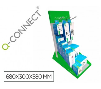 Regleta q-connect enchufe multiple expositor de sobremesa con 10 unidades surtidas 680x300x580 mm