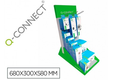 Regleta q-connect enchufe multiple expositor de sobremesa con 10 unidades surtidas 680x300x580 mm