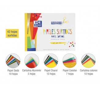 Bloc trabajos manuales oxford din a4 multiple 42 hojas colores surtidos