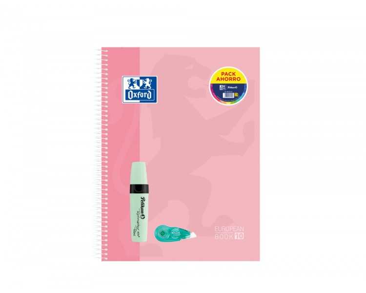 Cuaderno espiral oxford ebook 10 tapa extradura din a4+ 120h cuadro 5 mm + pack fancy roller + pack rotuladores