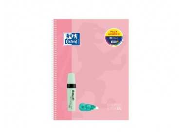 Cuaderno espiral oxford ebook 10 tapa extradura din a4+ 120h cuadro 5 mm + pack fancy roller + pack rotuladores