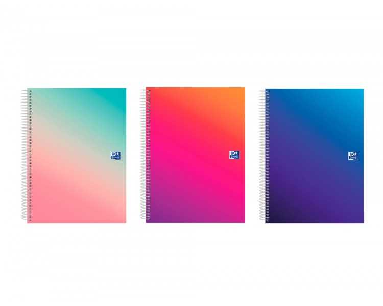 Cuaderno espiral oxford europeanbook 5 tapa extradura din a4+ 120 hojas horizontal kangoo gradient