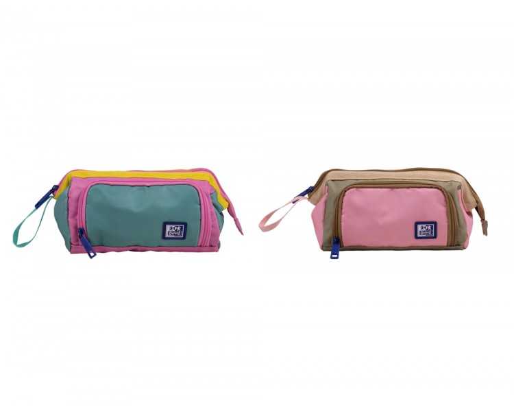 Estuche portatodo oxford gran capacidad kangoo color block 100x130x220 mm