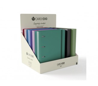 Carpeta carchivo 360 style+soft 4 anillas 20 mm pp rigido foam a4 con gomilla expositor de 10 unidades