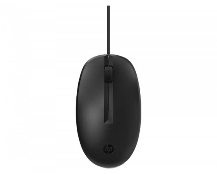 Raton hp 125 optico con cable 3 botones 1200 dpi color negro