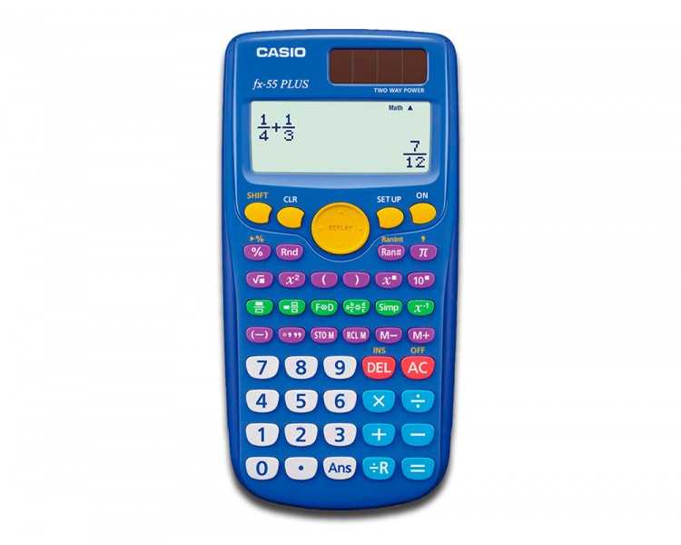 Calculadora casio fx-55 plus cientifica 240 funciones pantalla de cuatro lineas solar y pila