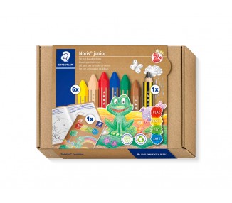 Set de dibujo staedtler noris junior mixto lapices de cera actividades infantiles 8 piezas