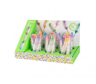Rotulador apli fluorescente mini doble punta colores surtidos