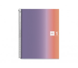 Cuaderno espiral miquelrius din a4 80 hojas 90 gr cuadro 5 mm tapa forrada aurora provence