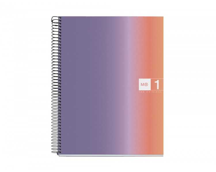 Cuaderno espiral miquelrius din a4 80 hojas 90 gr cuadro 5 mm tapa forrada aurora provence