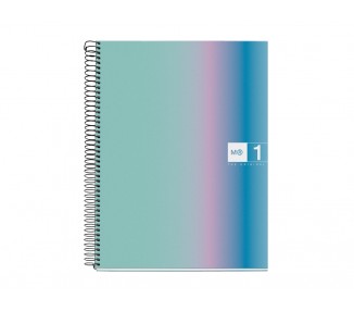 Cuaderno espiral miquelrius din a4 80 hojas 90 gr cuadro 5 mm tapa forrada aurora santorini