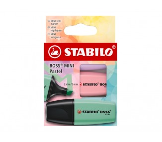 Rotulador stabilo boss fluorescente mini pastel estuche de 3 unidades colores surtidos