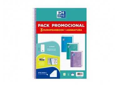 Cuaderno espiral oxford ebook 1 touch tapa extradura din a4+ 80h cuadro 5 mm pack de 3 unidades colores pastel
