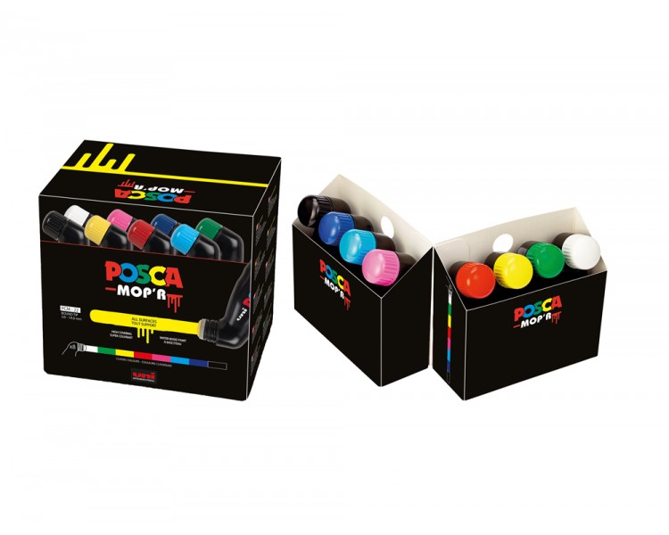 Rotulador uni posca mop r pcm-22 marcador de pintura redonda 3-19 mm caja de 8 unidades colores surtidos