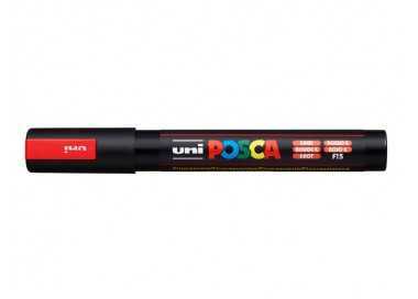 Rotulador uni posca pc-5m marcador de pintura punta conica 1,8-2,5 mm rojo fluorescente