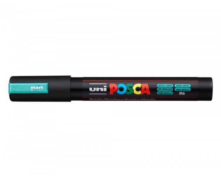 Rotulador uni posca pc-5m marcador de pintura punta conica 1,8-2,5 mm verde metalico