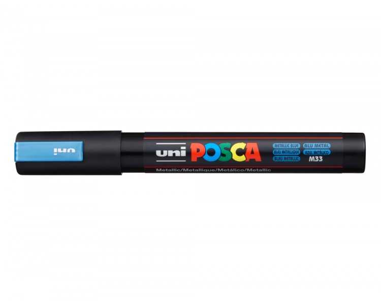 Rotulador uni posca pc-5m marcador de pintura punta conica 1,8-2,5 mm azul metalico
