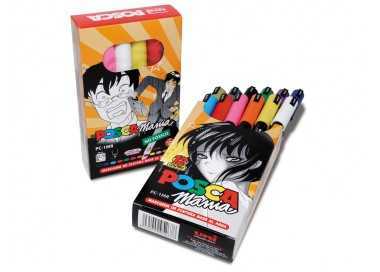 Rotulador uni posca pc-1mr marcador de pintura punta extrafina 0,7 mm caja mania de 12 unidades colores