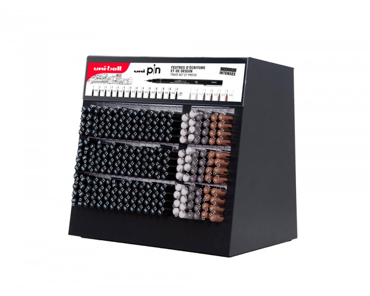 Rotulador uniball pin calibrado micrometrico color negro expositor de 240 unidades