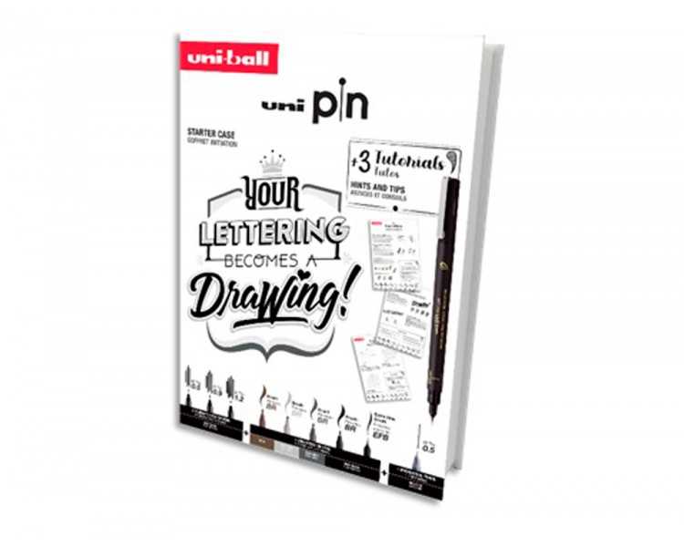 Set iniciacion rotuladores uniball pin lettering starter n 2 blister de 8 unidades