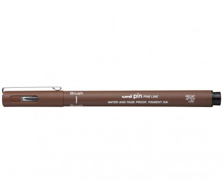 Rotulador uniball pin br-200 punta de pincel fino sepia