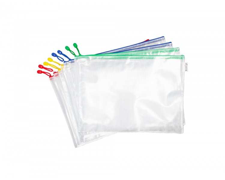 Bolsa multiusos tarifold zipper con cremallera din a3 pack de 8 unidades colores surtidos