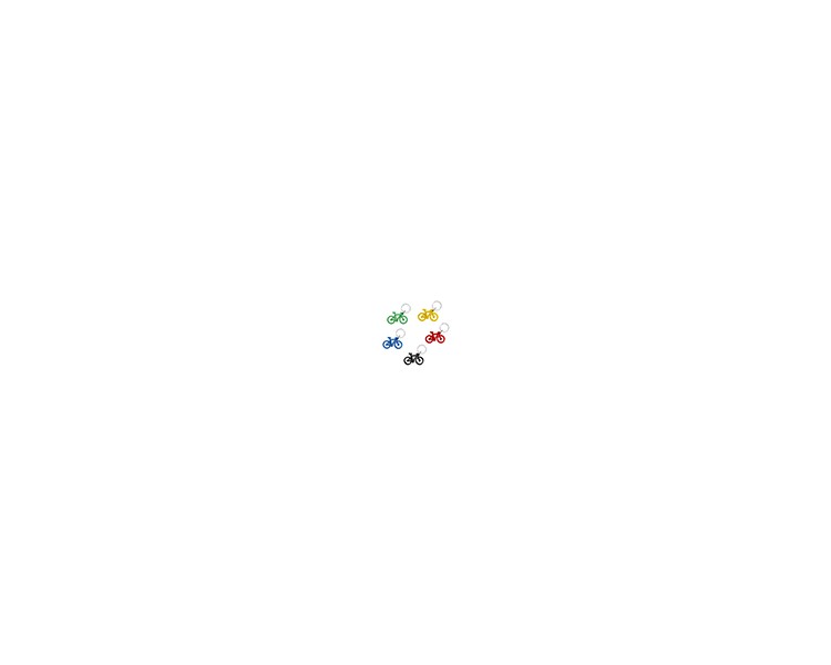 Llavero bicicleta acrilico reciclado pack de 5 unidades colores surtidos