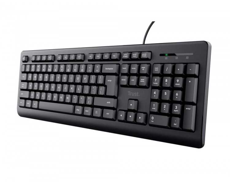 Teclado trust tk-150 usb 2.0 con cable longitud 180 cm color negro