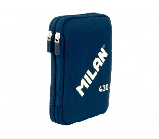 Plumier escolar milan 430 since 1918 doble con accesorios color azul 195x50x130 mm